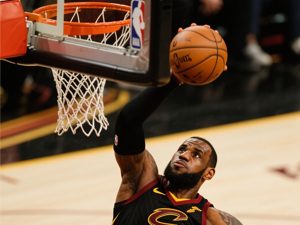 再比如，NBA总决赛中，詹姆斯在关键时刻完成盖帽的